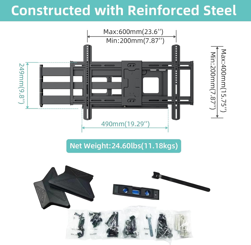 HCMOUNTING Extra Long Arm Full Motion TV Wall Mount for 42–80” TVs | 43” Long...