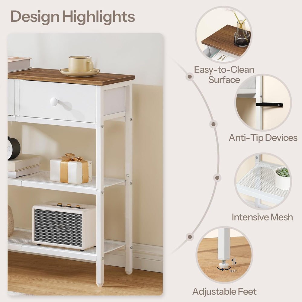 HOOBRO 29.5" Narrow Console Table with 2 Fabric Drawers, Sofa Table, Sma...