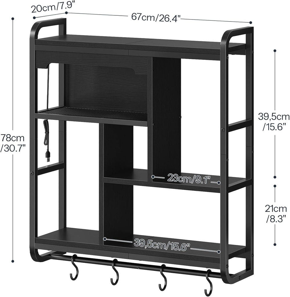 HOOBRO Gaming Floating Shelves for Wall, 26.4" LED Wall Shelf Display Rack