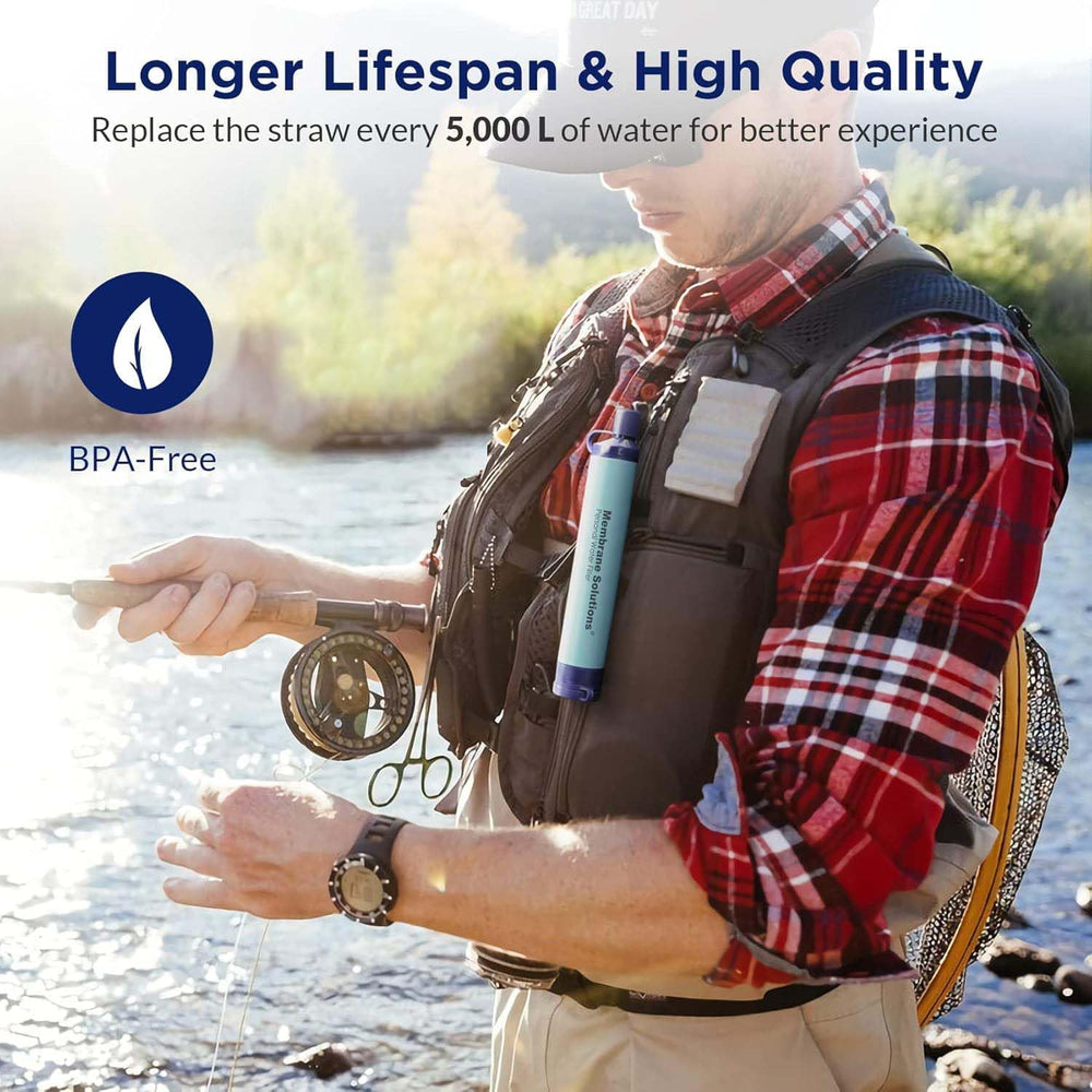 Membrane Solutions Squeezable Water Filtration System, Survival Water Purifie...