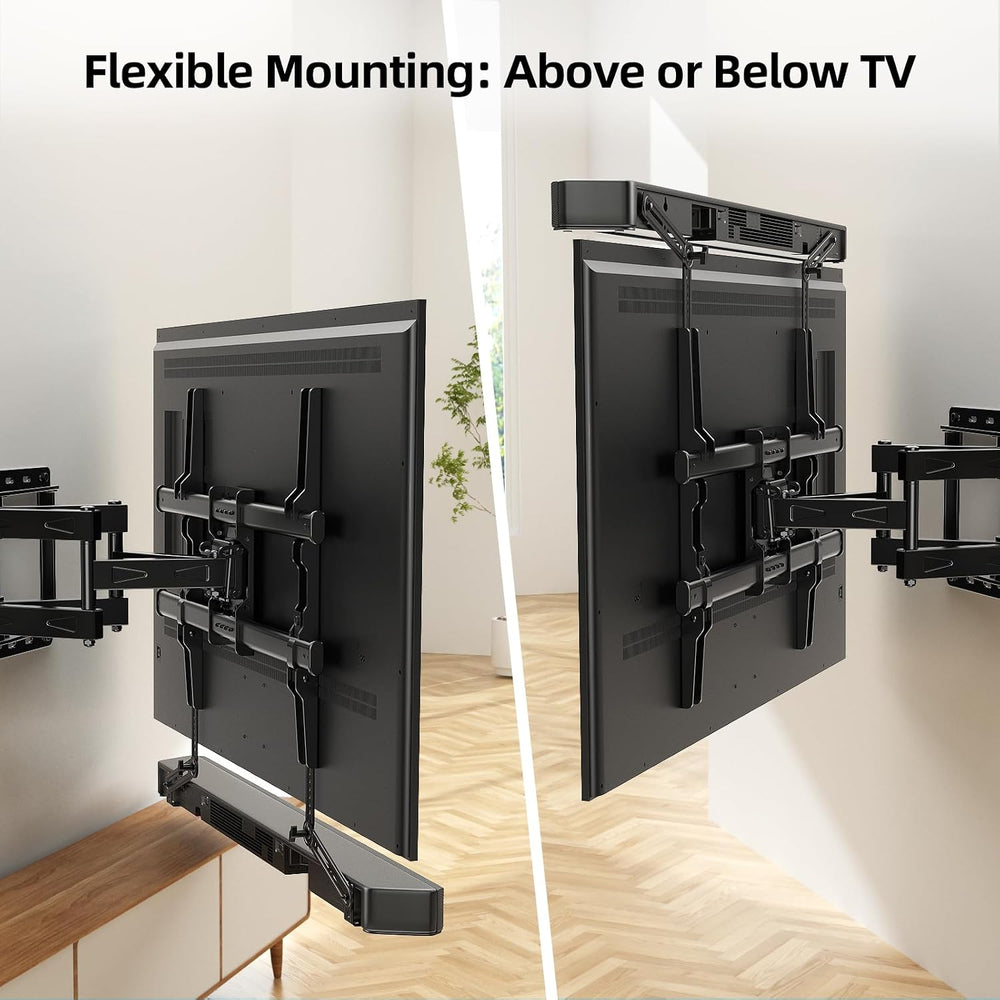 HOME VISION Full Motion TV Mount with Soundbar Bracket, 32-85" TVs, 132 ...