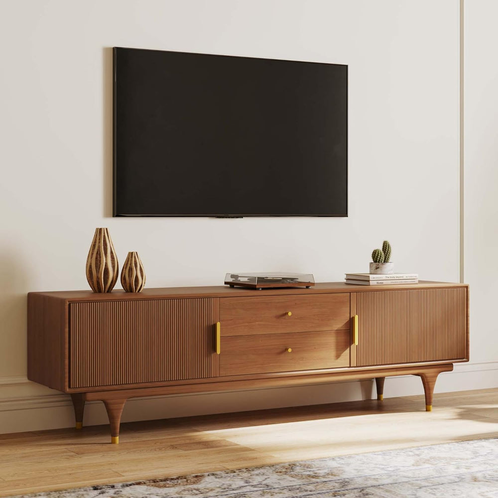 POVISON TV Stand with Storage, 78.74" Mid Century Modern TV Stand for Li...