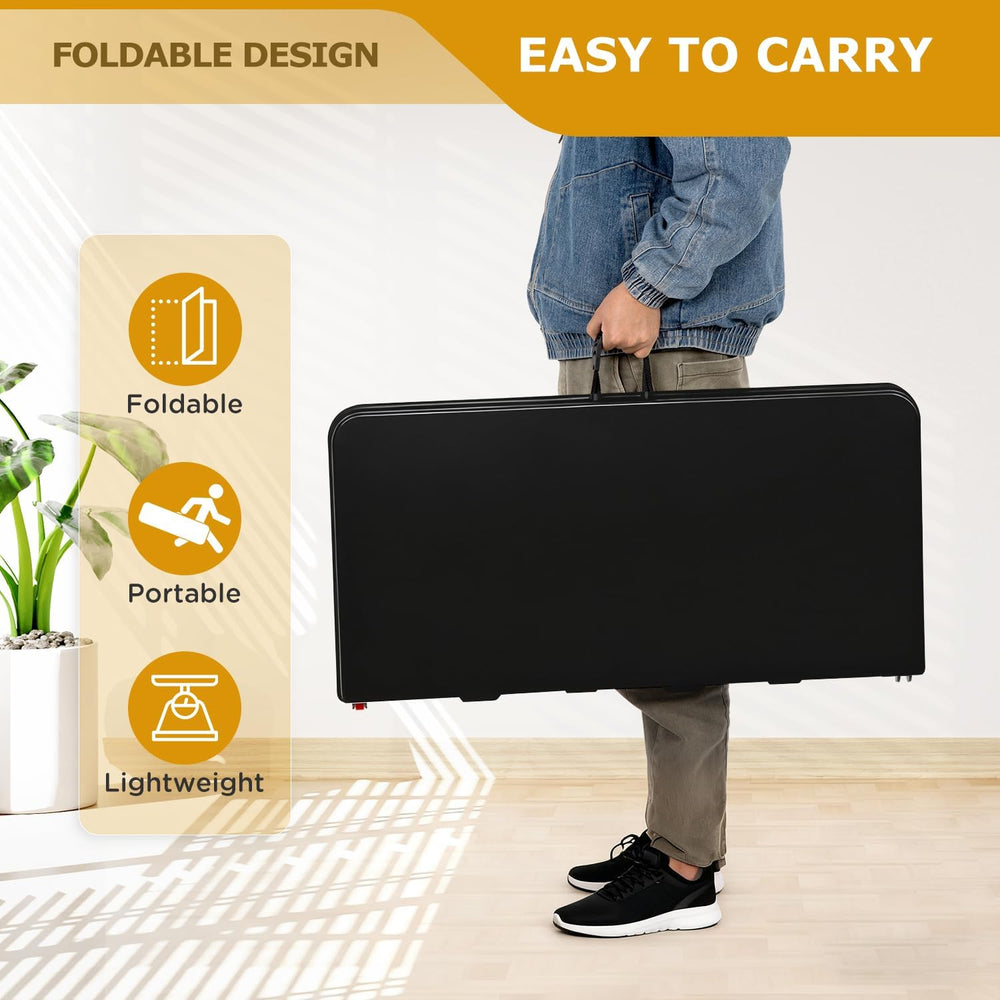FDW 34" Folding Card Table Plastic Table Portable Square Height Dining T...