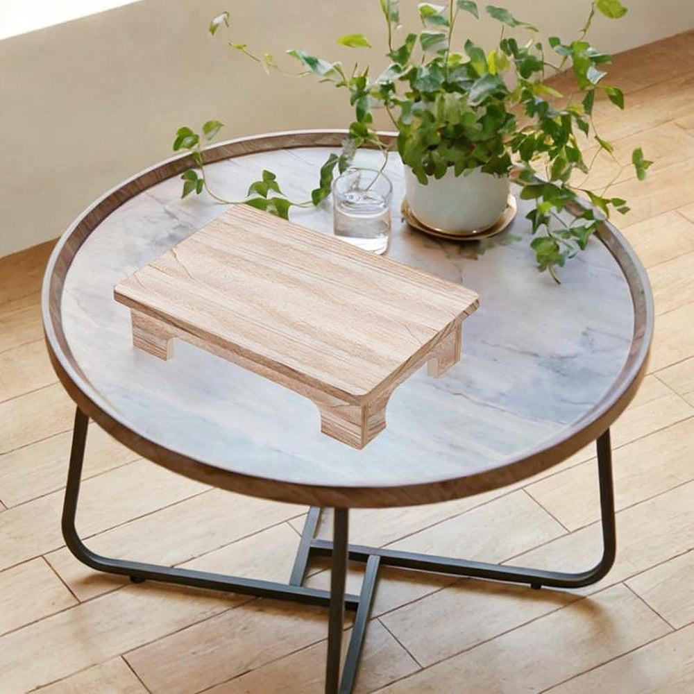 Wood Low Coffee Table Functional Stool for Meditation and Relaxation, Wood Co...