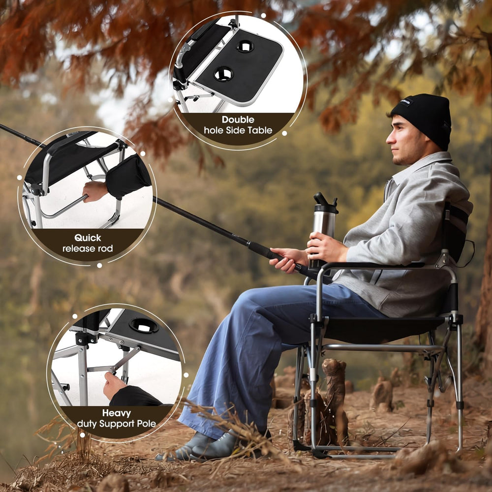 MOON LENCE Directors Camping Chair, Heavy Duty,Oversized Portable Folding Cha...