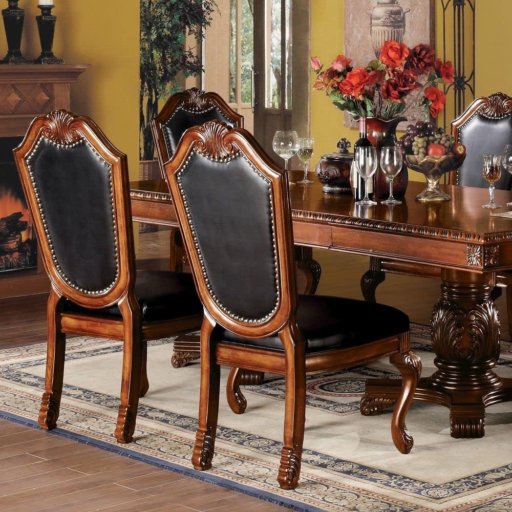7-Piece Dining Kitchen Set with Dining Extendable Table, 4 Side Chairs and 2 ...