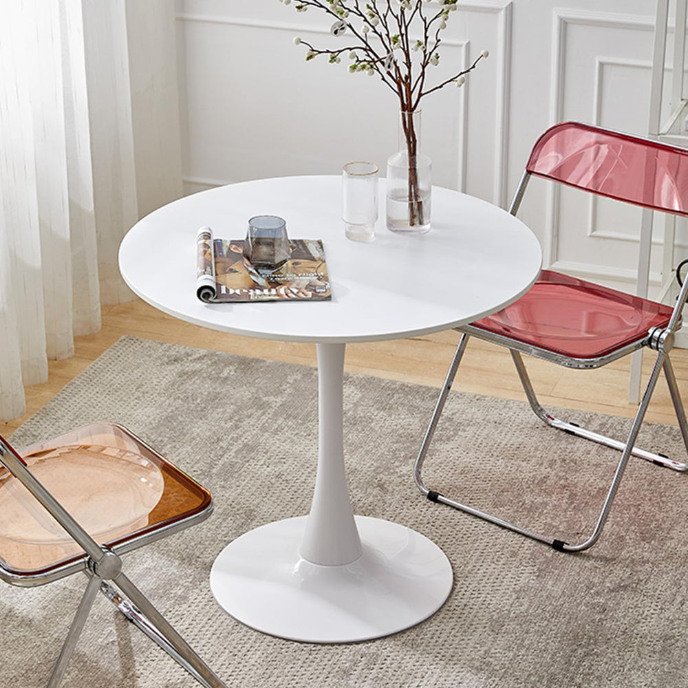 Modern White Round Dining Table 24 inch, White Tulip Round Table for Two Peop...