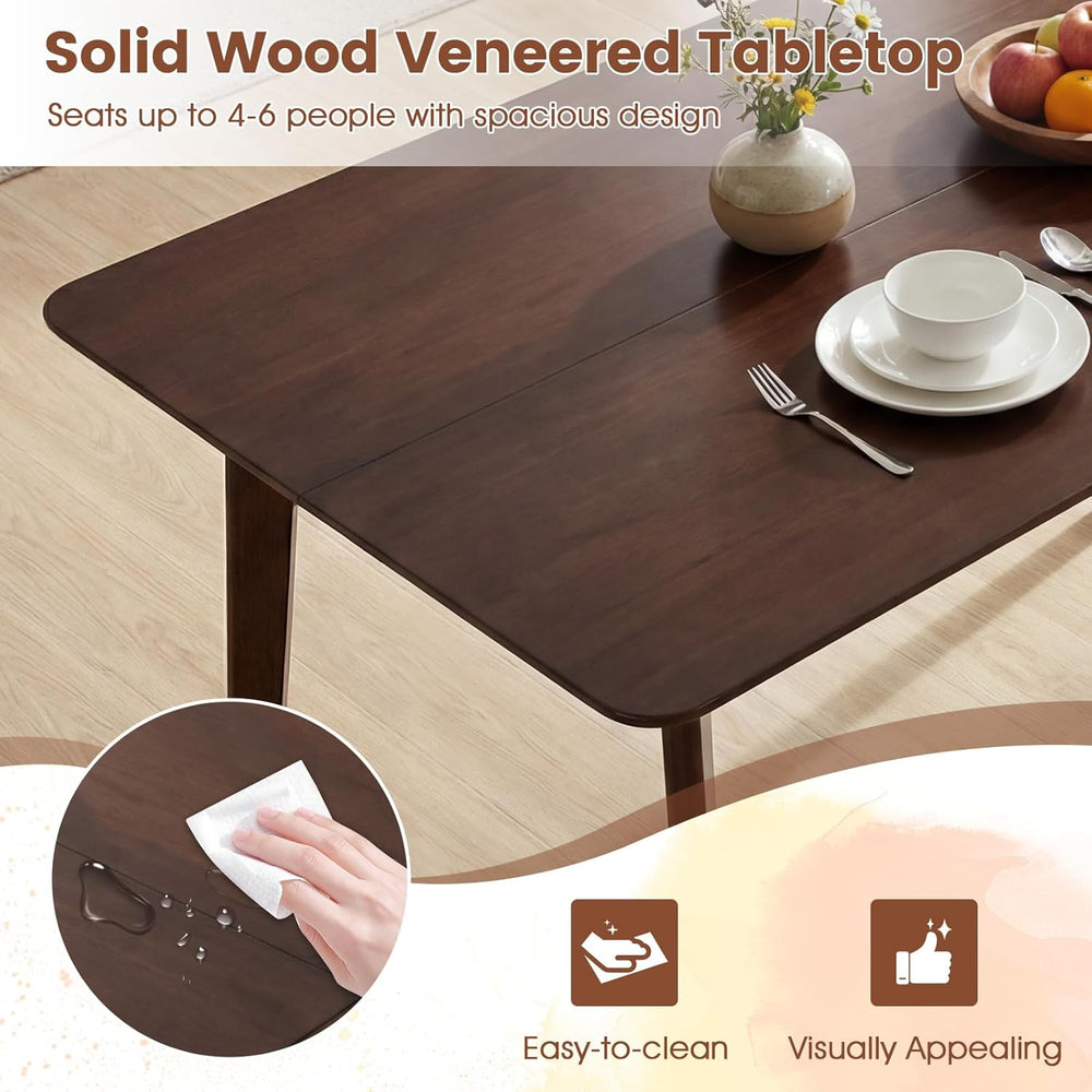 Giantex Dining Table for 4, 47" Rectangular Wooden Kitchen Table with So...