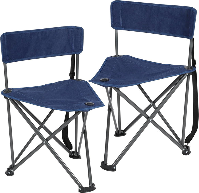 RedSwing Folding 3 Legged Tripod Chair,Dark Blue 2 Pack