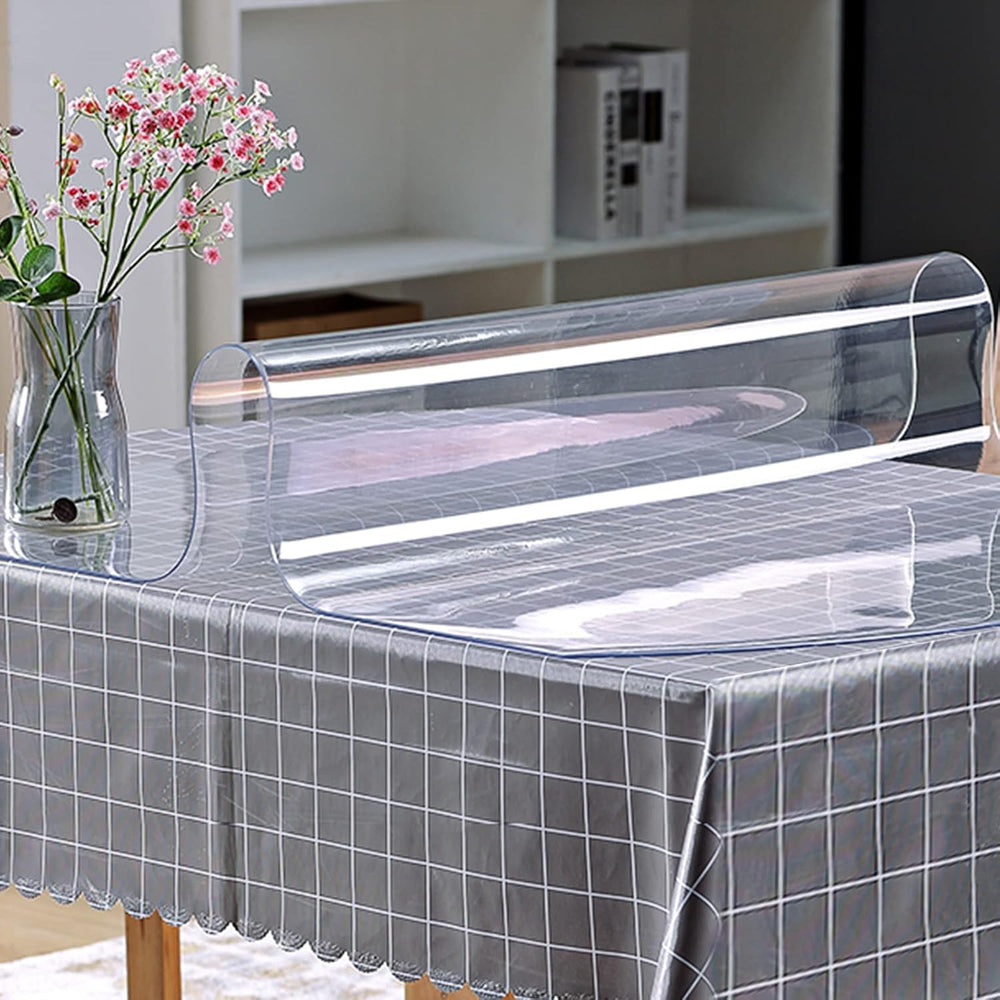 VEVOR Clear Desk Cover Protector, 40 x 80 inch, 1.5 mm Thick Plastic Clear De...