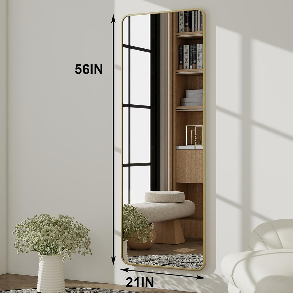 HARRITPURE 56"x21" Full Length Mirror, Rectangle Floor Mirror with ...
