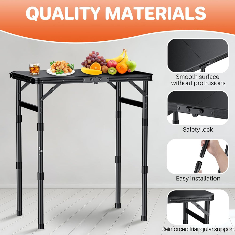 FUNYKICH Waterproof Camping Tables with Plastic Tabletop 22.8''x15.7&...