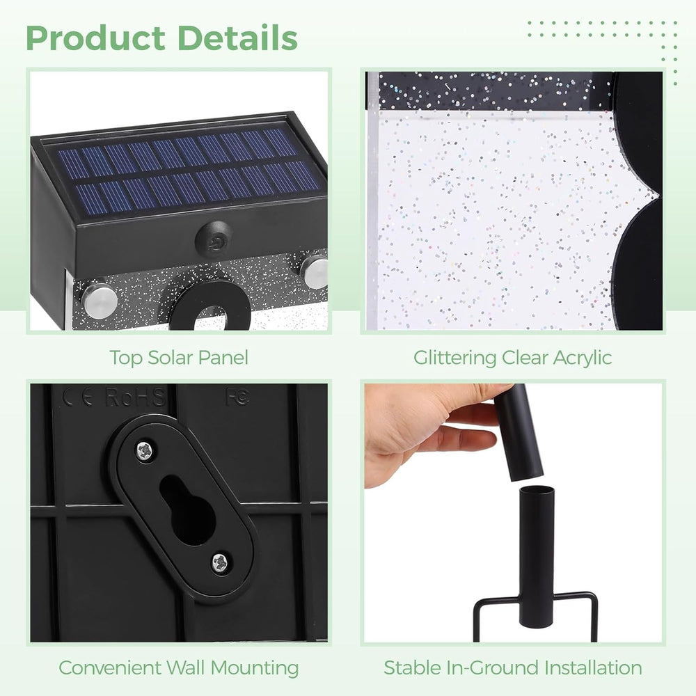 Waterproof Solar Powered Address Light, Acrylic Solar House Number LED Light,...