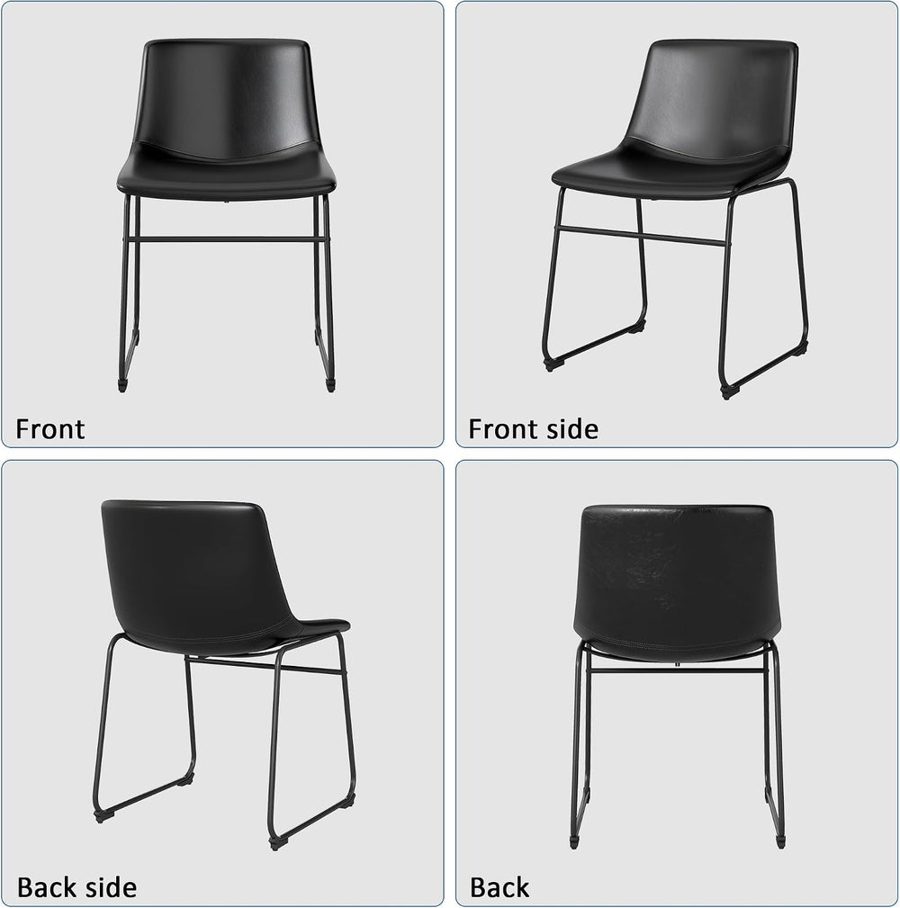 GOTMINSI Dining Chairs Set of 4, 18 Inch Modern Dinner Chairs, PU Leather Arm...