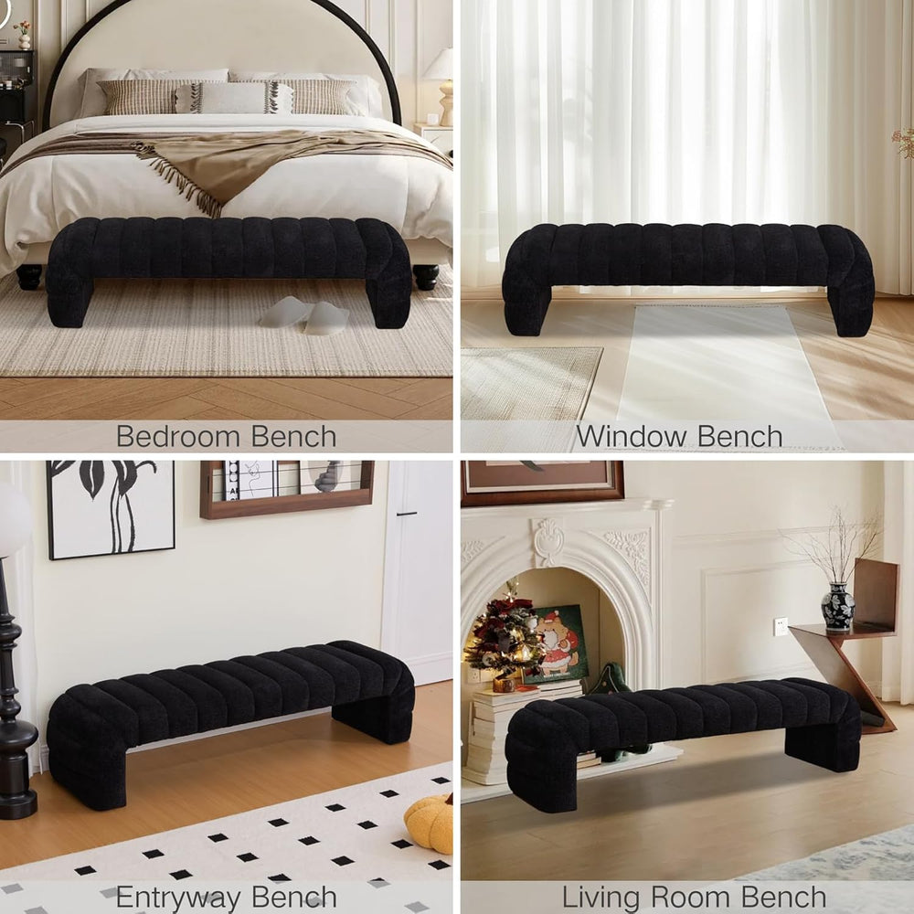 Chifee & Vingol 69.7" W Modern Living Room Bench Upholstered Bedroom...