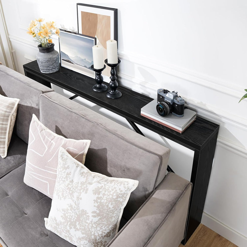 MAHANCRIS Console Table, 62.2" Long Sofa Table Behind Couch, Narrow Entr...