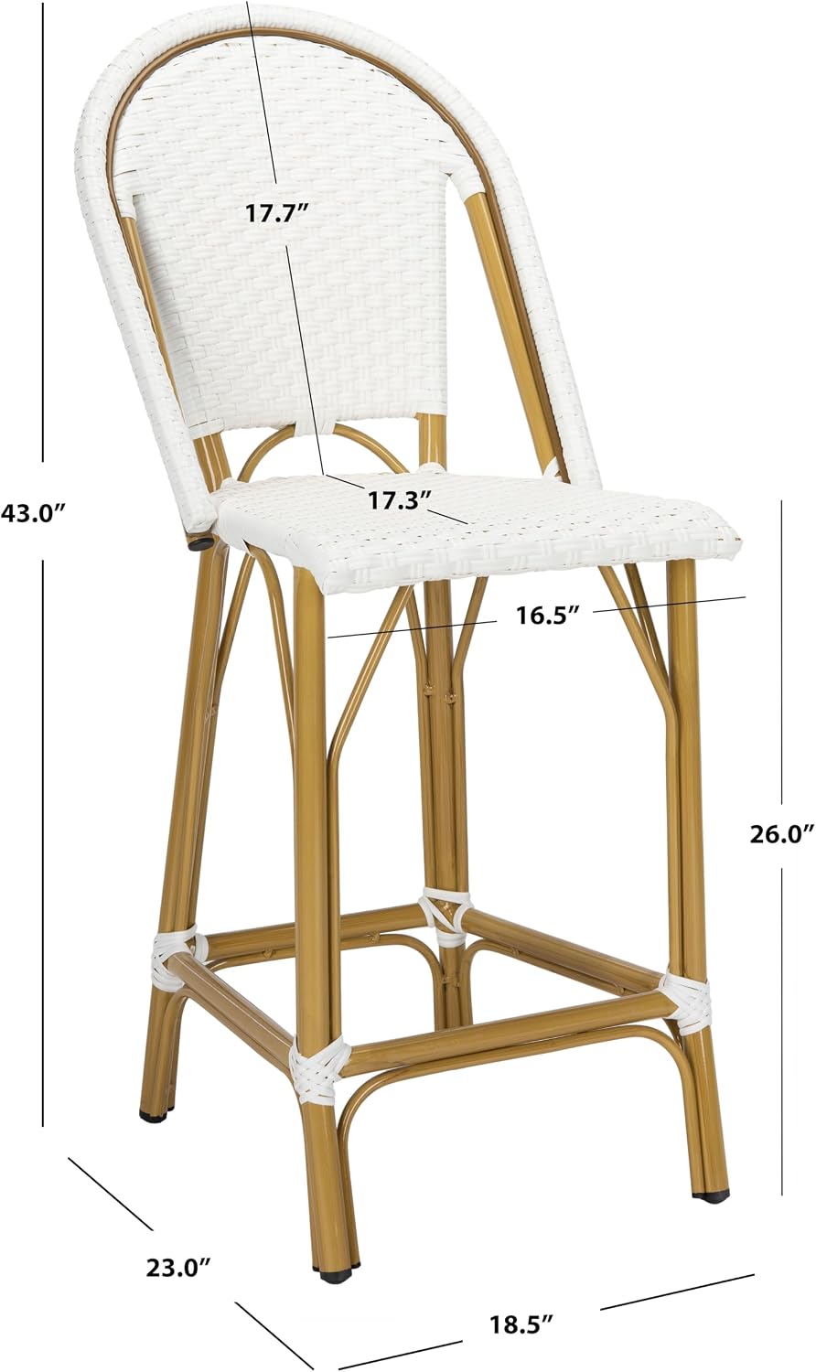 Safavieh PAT4019A Collection Gresley Navy and White Indoor/Outdoor Stacking F...