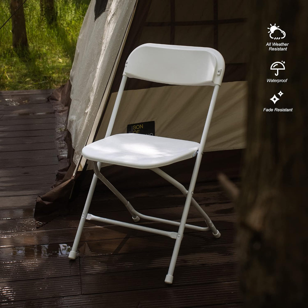 Allpop 4 Pack Plastic Folding Chair, 300lb Capacity, Portable Commercial Chai...