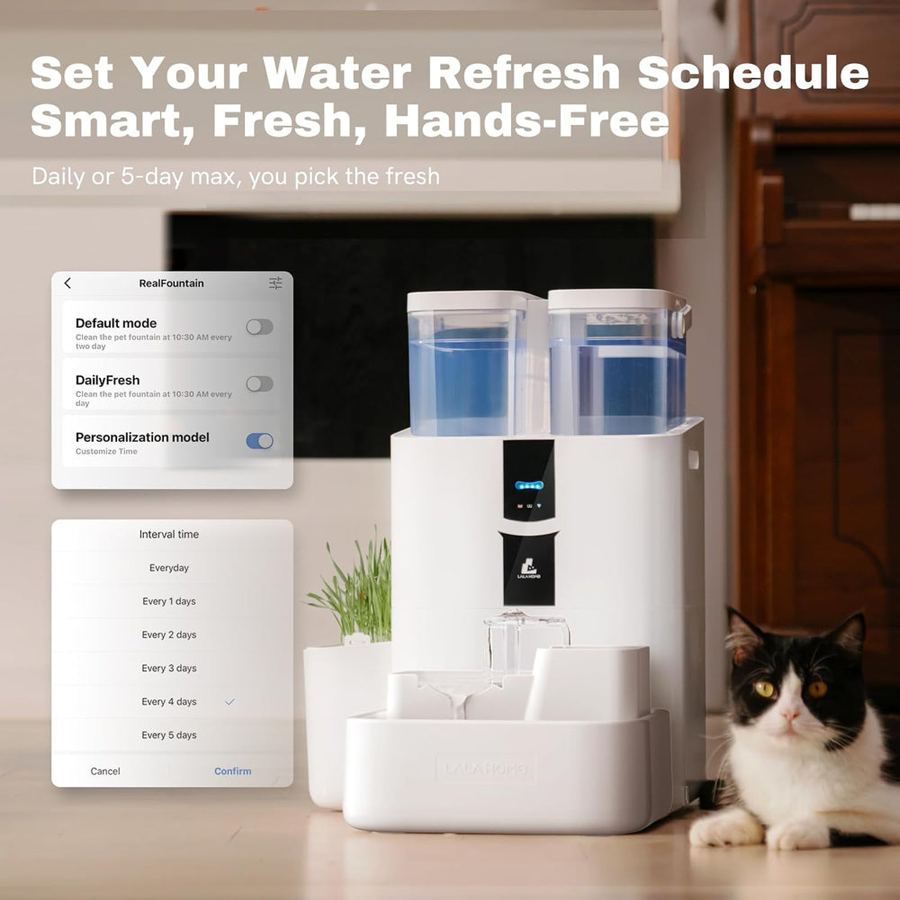 Automatic Cat Water Fountain 10L/338oz Self Filling and Cleaning, Pet Water D...
