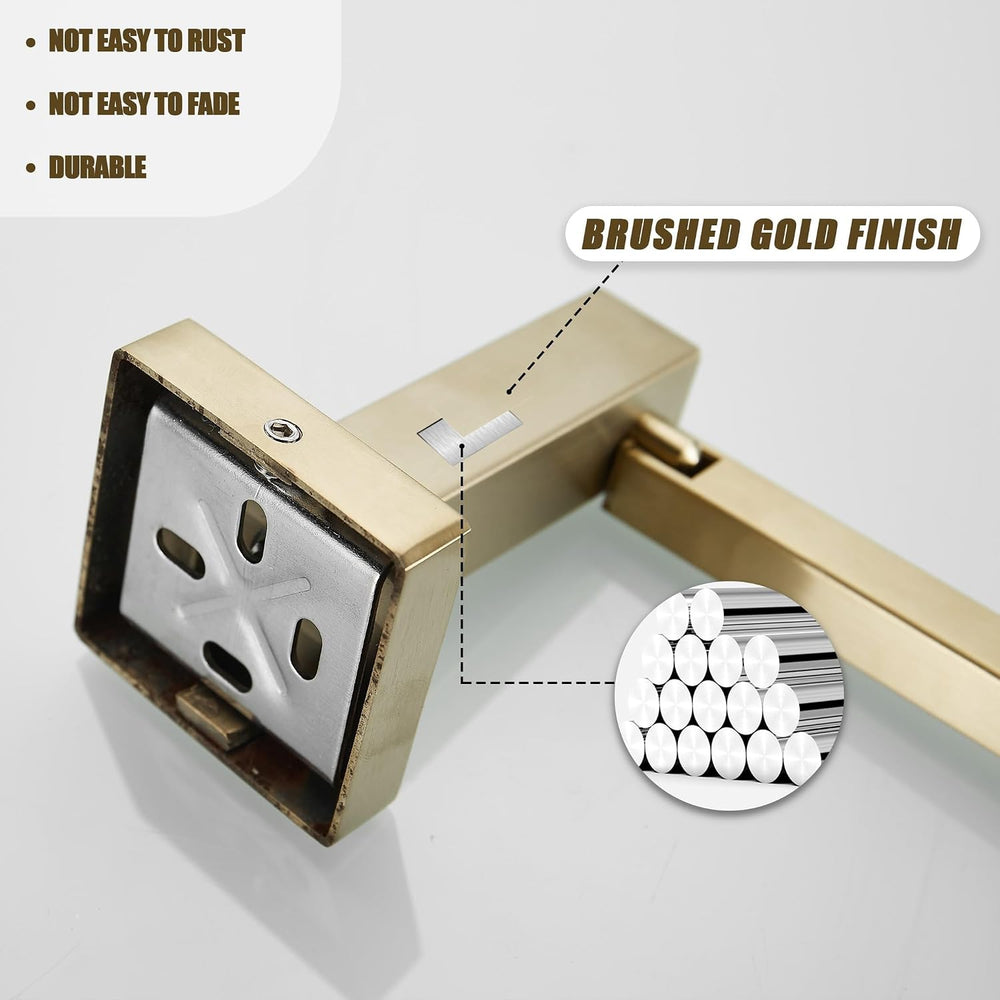 BigBig Home Gold Toilet Paper Holder Towel Ring, Brushed Gold Hand Towel Hold...