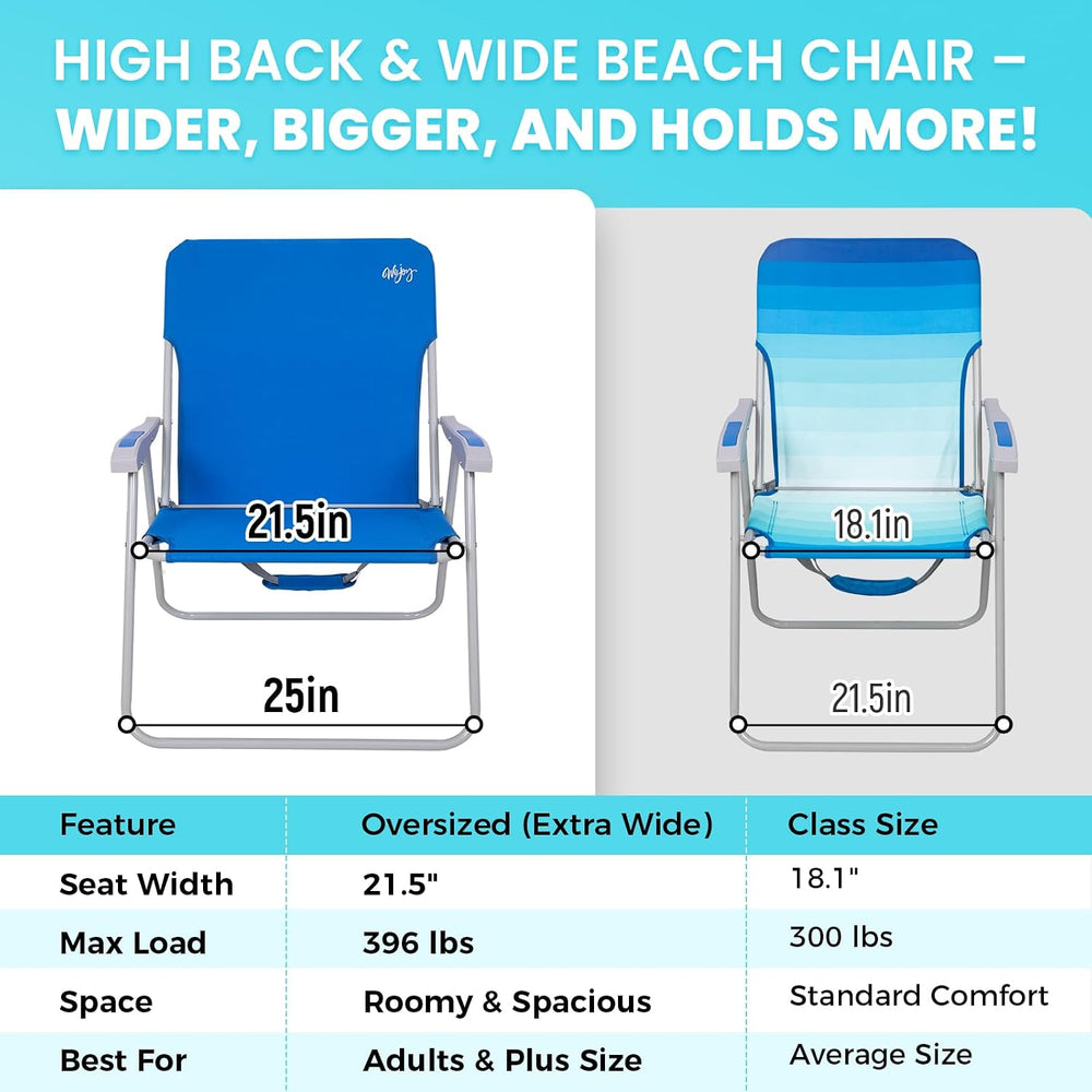 #WEJOY Folding Beach Chair for Adults, Lightweight Beach Chair with Shoulder ...