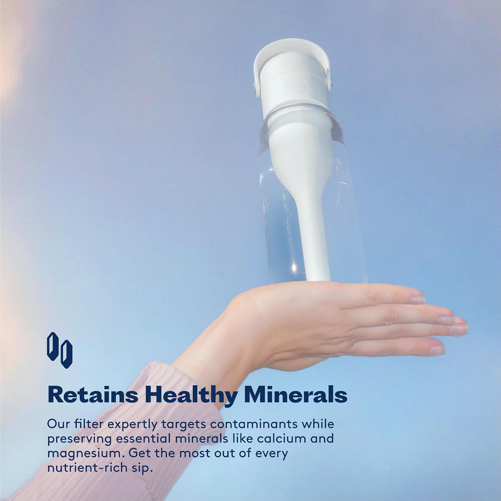 Aquagear Water Filter Bottle BPA-Free, 22oz Capacity, Removes Chlorine, PFOA/...