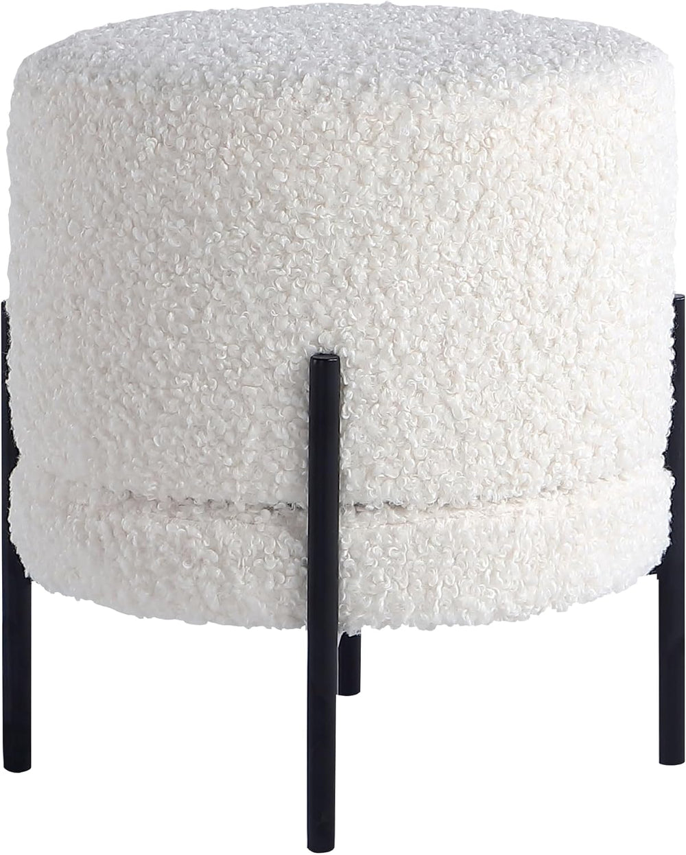 Get Set Style Multifunctional Ottoman with Side Table, Soft Round Footrest St...
