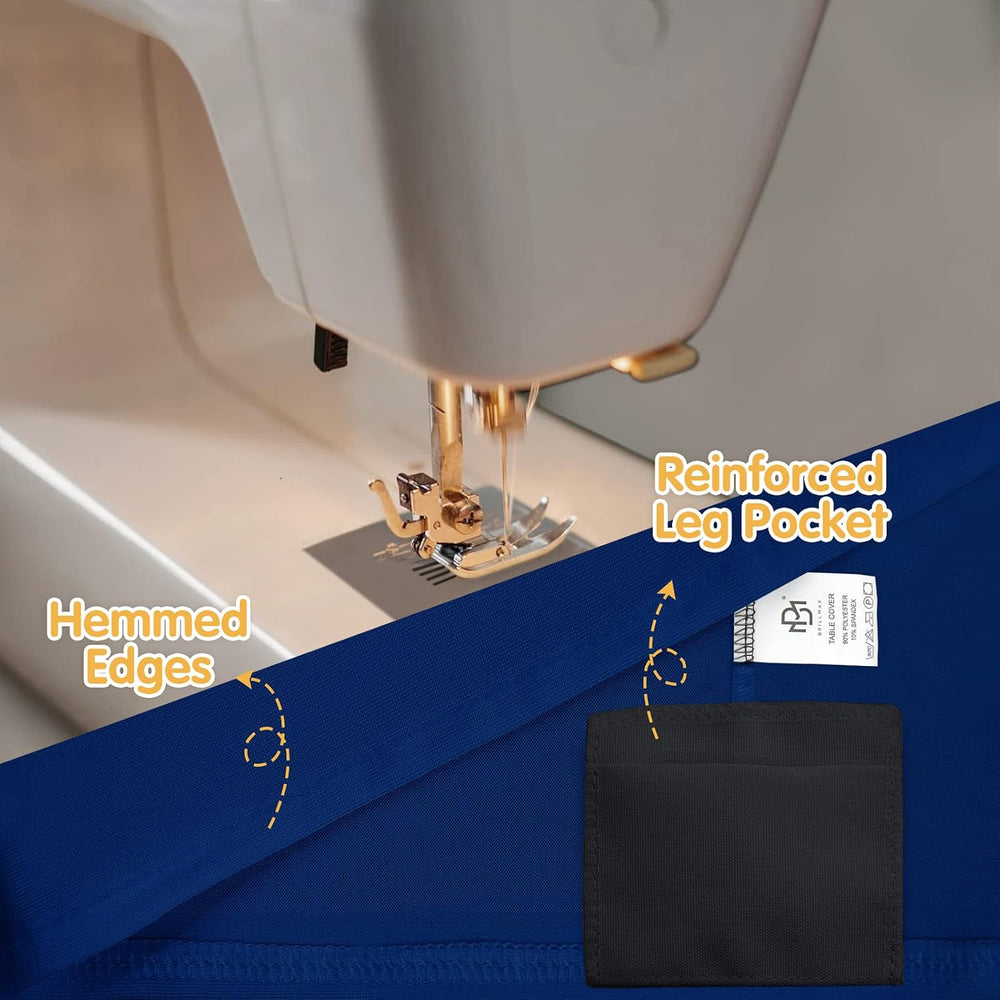 BRILLMAX 6 Pack Navy Blue Spandex Table Covers for 6ft Rectangle Tables