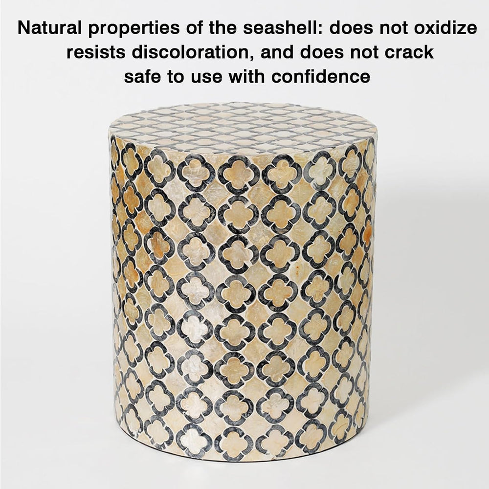 Bedside/Sofa Side Table – Shell-Style Accent Table (Suitable for Living Room,...