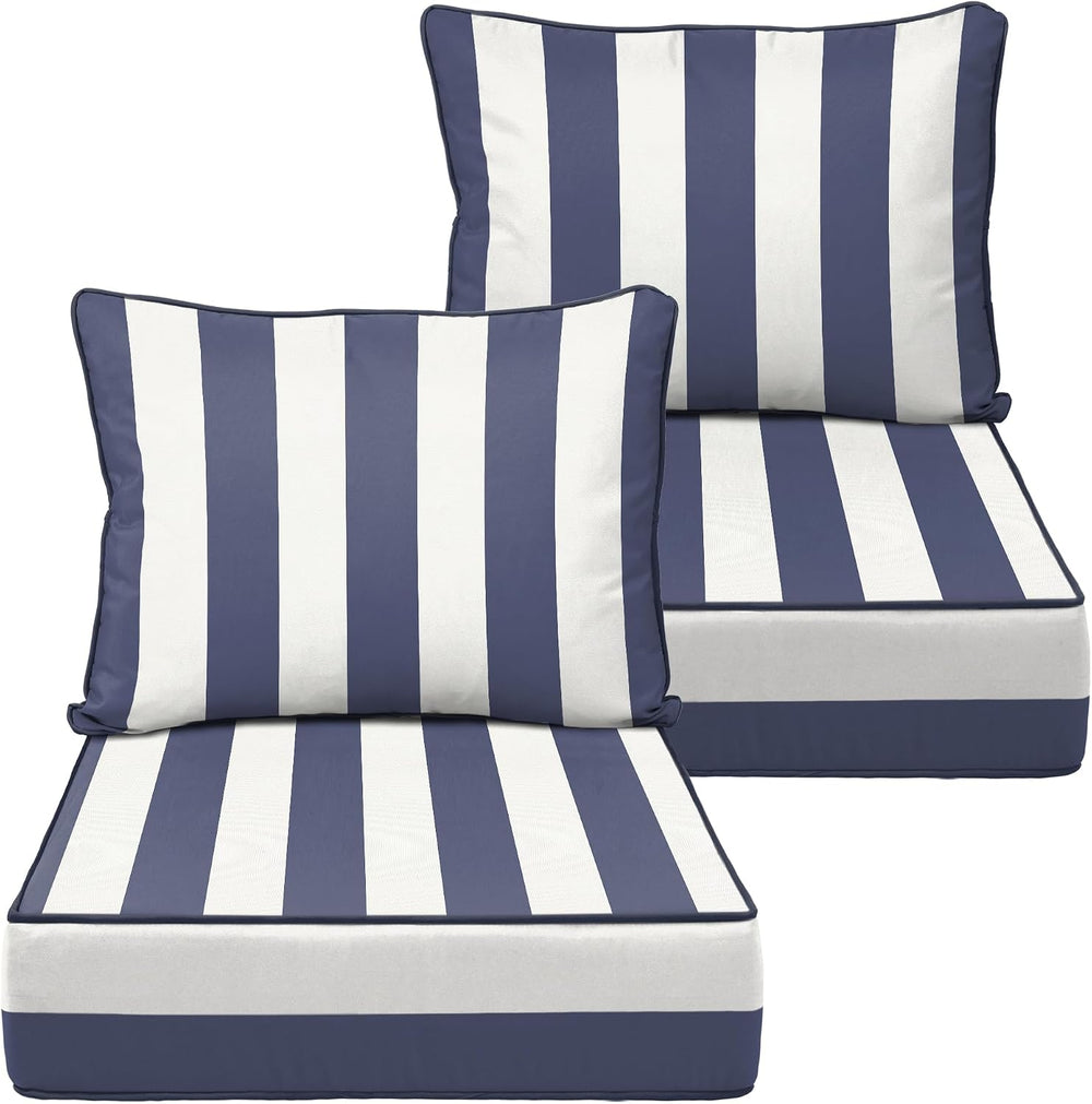 22X24-2set,Outdoor Chair Cushions, 30D High-Density Foam Patio Chair Cushions...