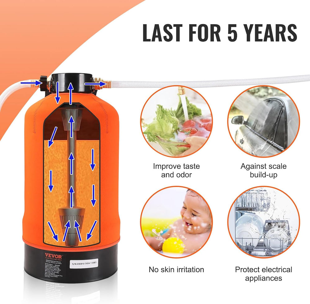 VEVOR RV Water Softener, 16,000 Grain Portable Water Softener, with 3/4"...