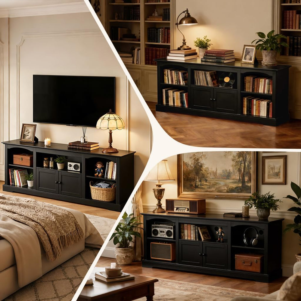 LUCKLIFE 71" TV Stand for TVs up to 80 Inch,Modern Farmhouse Entertainme...