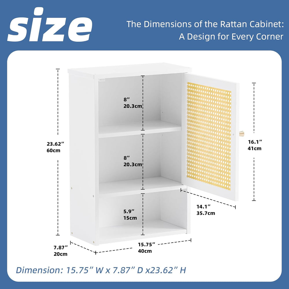 HITNET Medicine Cabinet, Rattan Bathroom Wall Cabinet Over Toilet, Bamboo Spa...