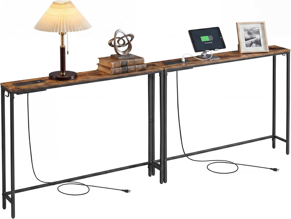 SONGMICS HOME Narrow Console Tables with Integrated Tabletops, Behind Couch T...