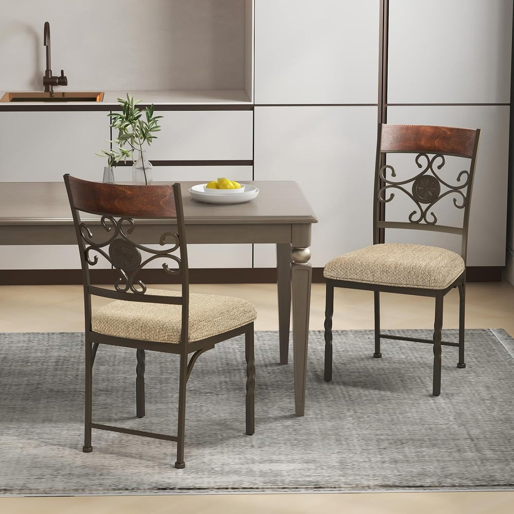 GOFLAME Dining Chairs Set of 2, Upholstered Kitchen Chairs with Padded Seat &...