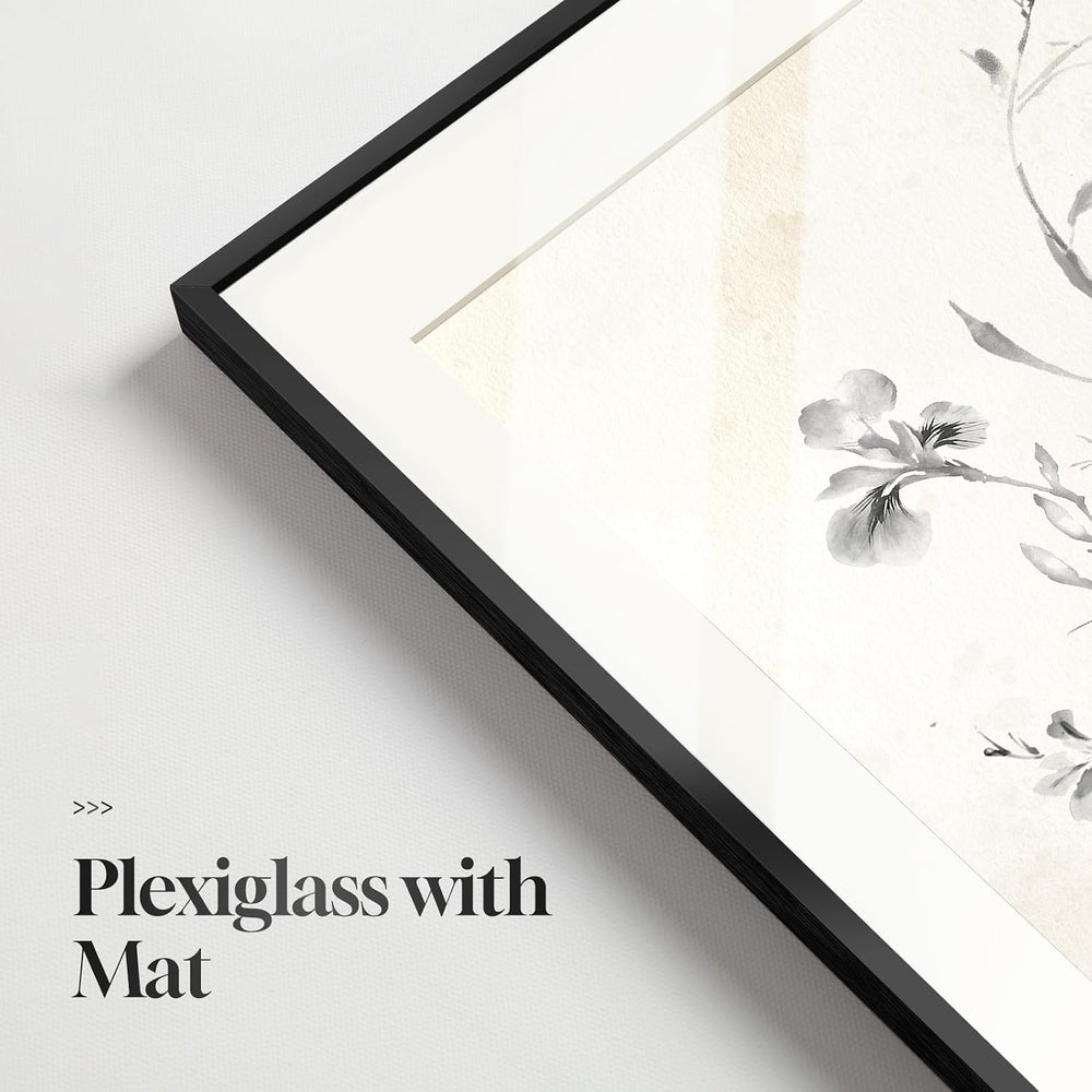 Framed Vintage Black and White Boho Botanical Wall Art, 6 Piece 11x14 In