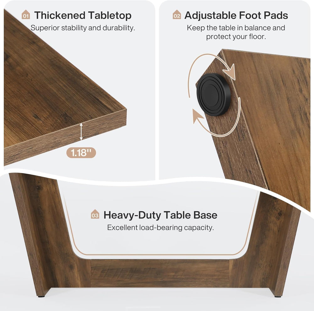 Lailang 71 Inch Dining Table, Rectangular Kitchen Tables, Pedestal Dinner Tab...