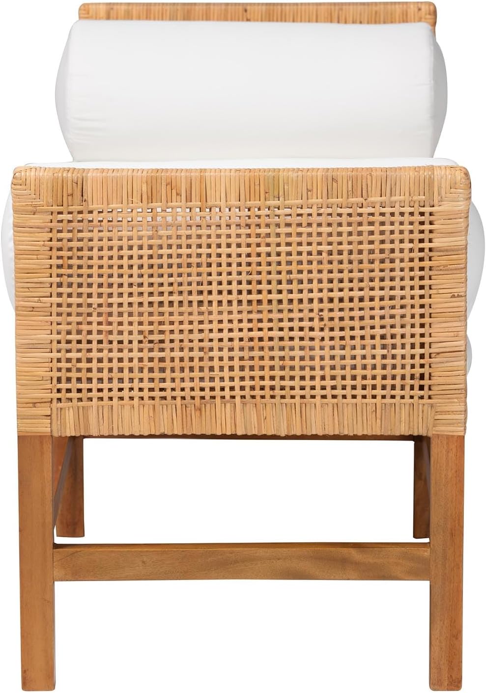 Bali & pari Vivan Natural Rattan Bench | Handwoven Wicker Accent Seating,...