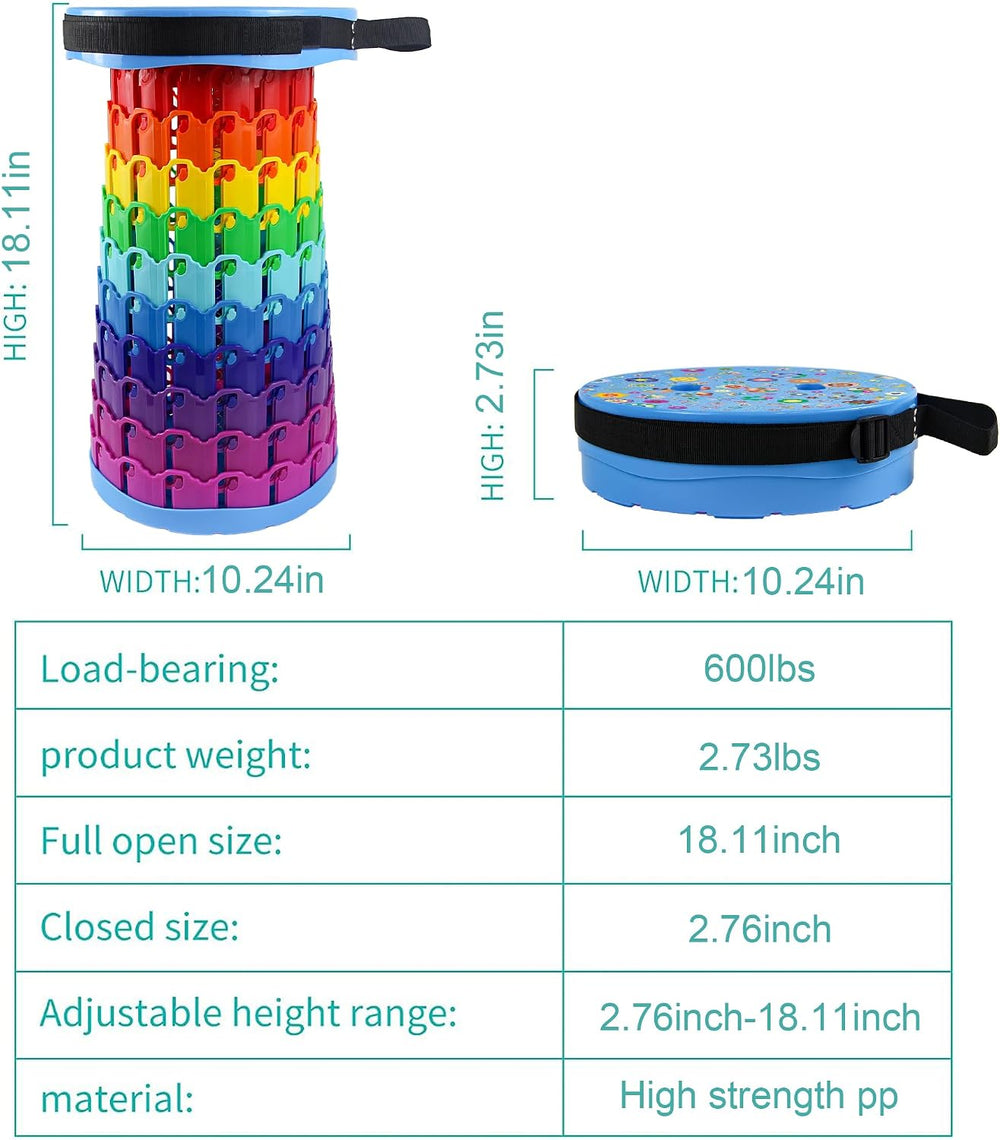 ALEVMOOM Upgraded Portable Collapsible Folding Stool Retractable Telescoping ...