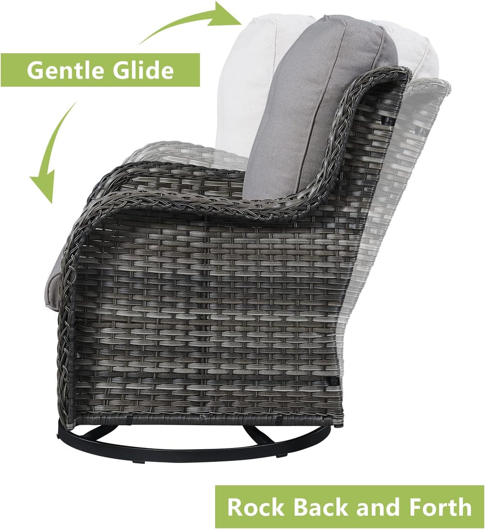 Outdoor Patio Swivel Rocker Chairs - Wicker Rattan Patio Swivel Rocking Chair...