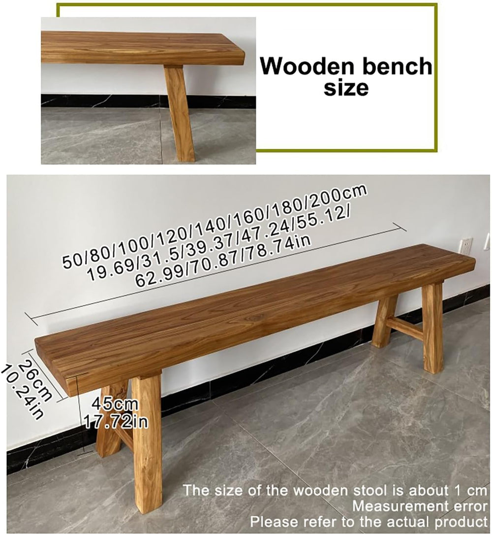 Wood Dining Bench Farmhouse Style Wooden Bench Indoor Kitchen Bench for Livin...