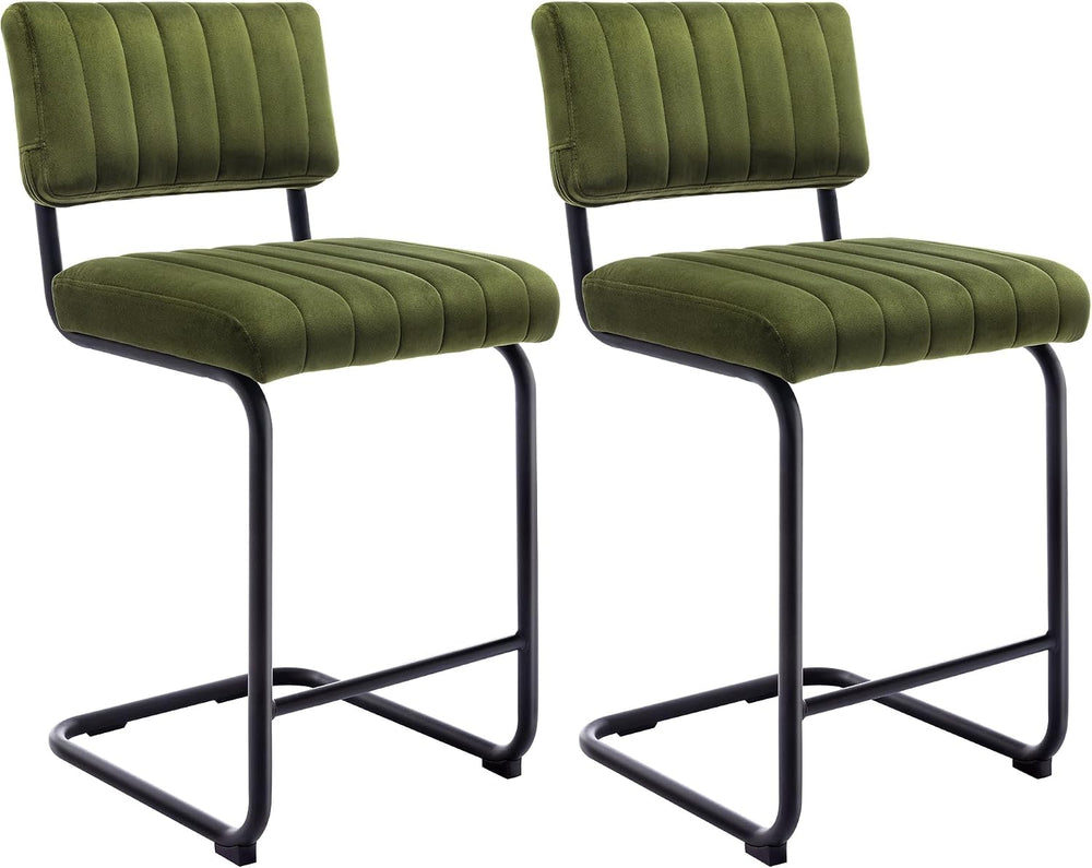 Flouki 24.6 Inches Bar Stools Set of 2, Cantilever Counter Height Barstools, ...