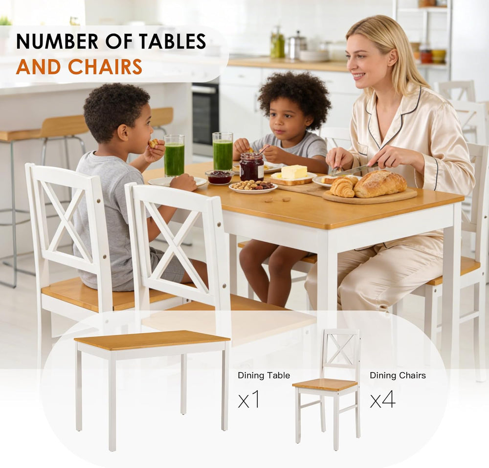 Harper & Bright Designs 5-Piece Dining Table and Chair Set for Apartment ...