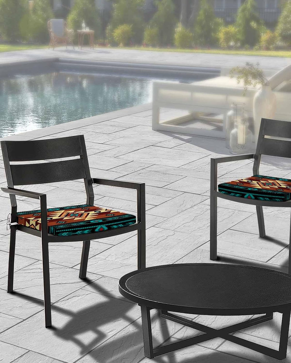 South West Red Indoor Outdoor Couch Cushion Covers Replacement 2 Pack, Native...
