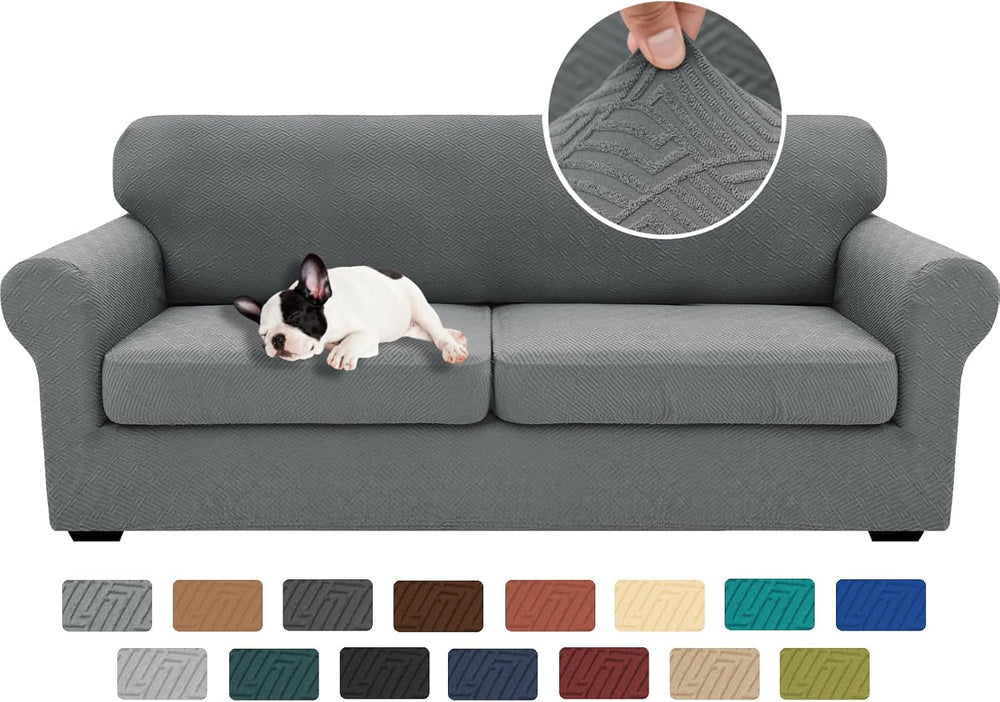 XINEAGE 3-Piece Stretch Sofa Cover, Washable Couch Covers for Dog