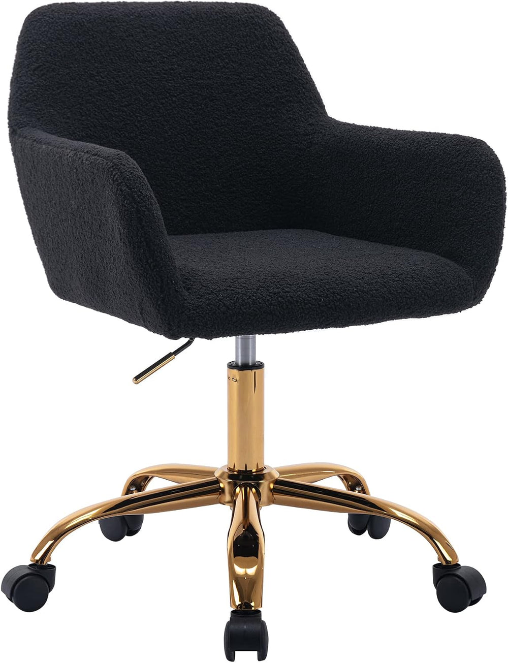 KCC Faux Fur Office Desk Chair, Comfy Swivel Armchair with Wheels, Upholstere...