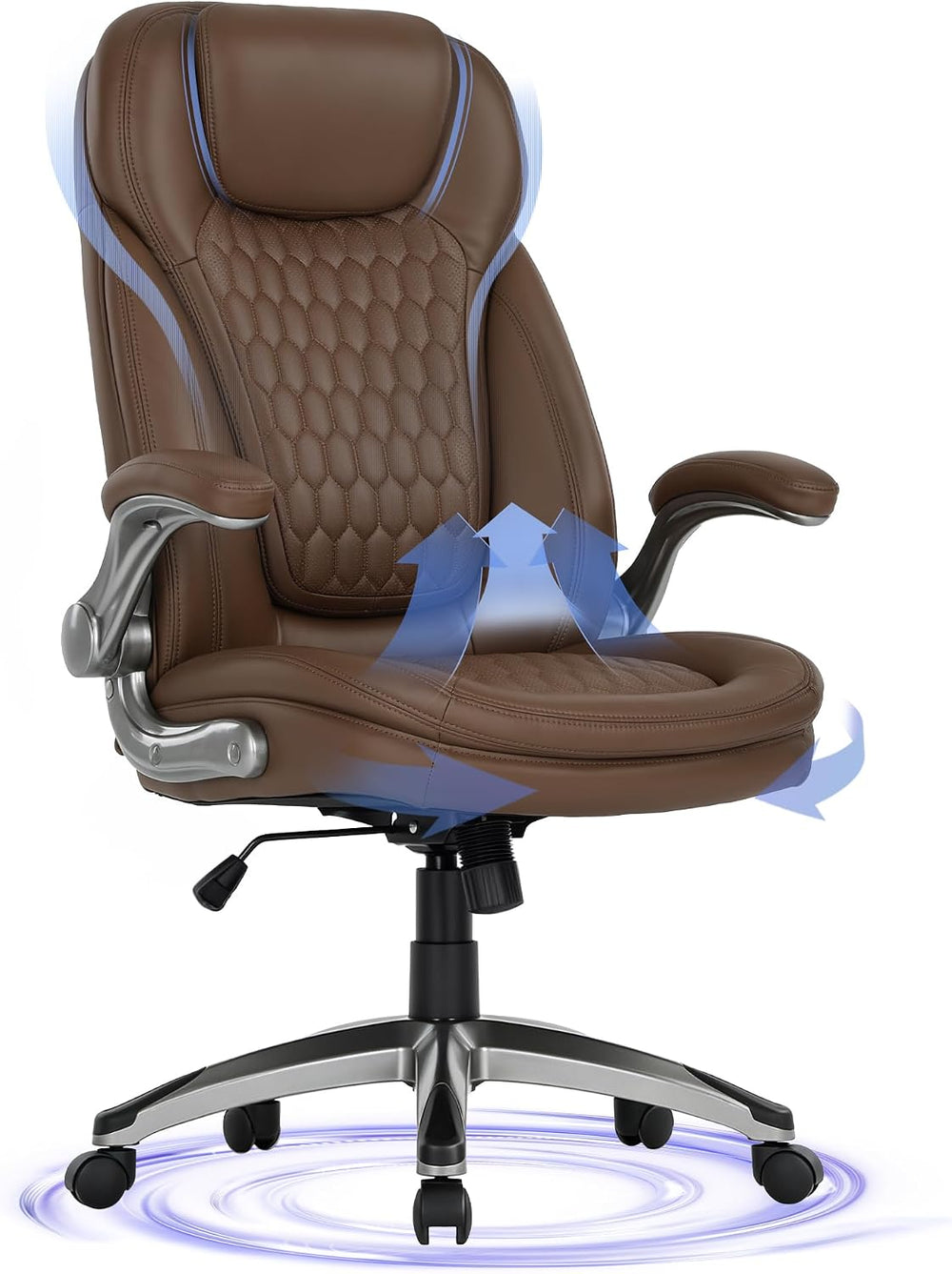 COLAMY Executive Office Chair-Ergonomic Computer Desk Chair, High Back Leathe...