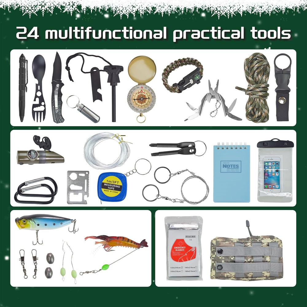 Survival Kit Advent Calendar 2026-24 Days Christmas Countdown Calendar