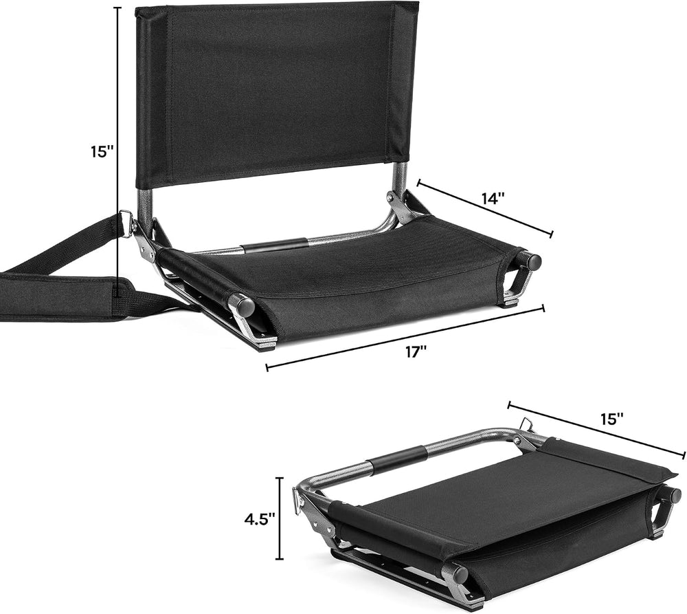 Cascade Mountain Tech Portable Folding Steel Stadium Seats for Bleachers , Gr...