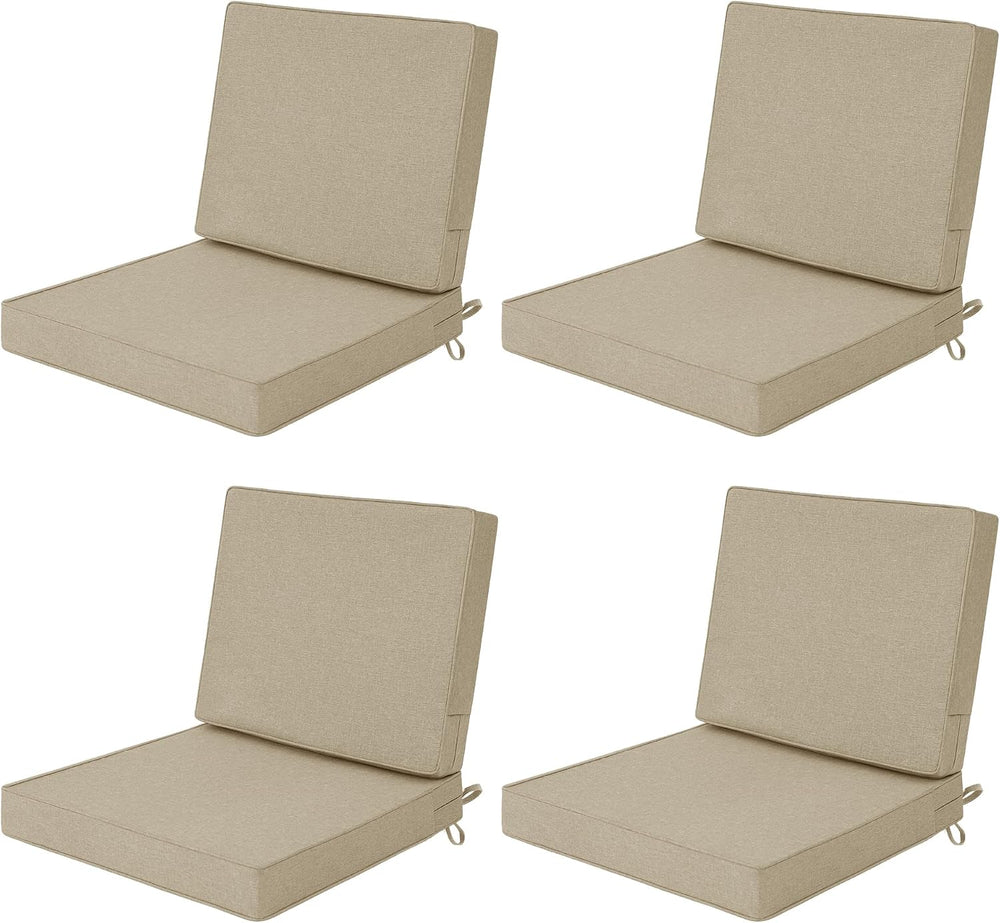 Outdoor Chair Cushions Set of 4, Water-Resistant & Fade-Resistant, Patio ...
